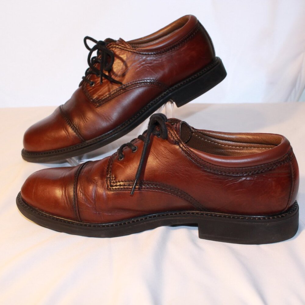 Dockers Size 10.5M GORDON Cordovan Brown Leather Oxford CapToe Dress Shoes - Picture 3 of 12
